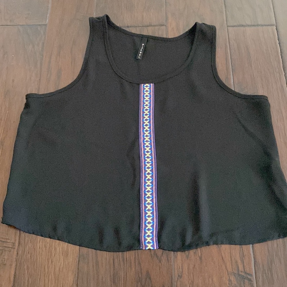 B JEWEL Black Crop Top Tank